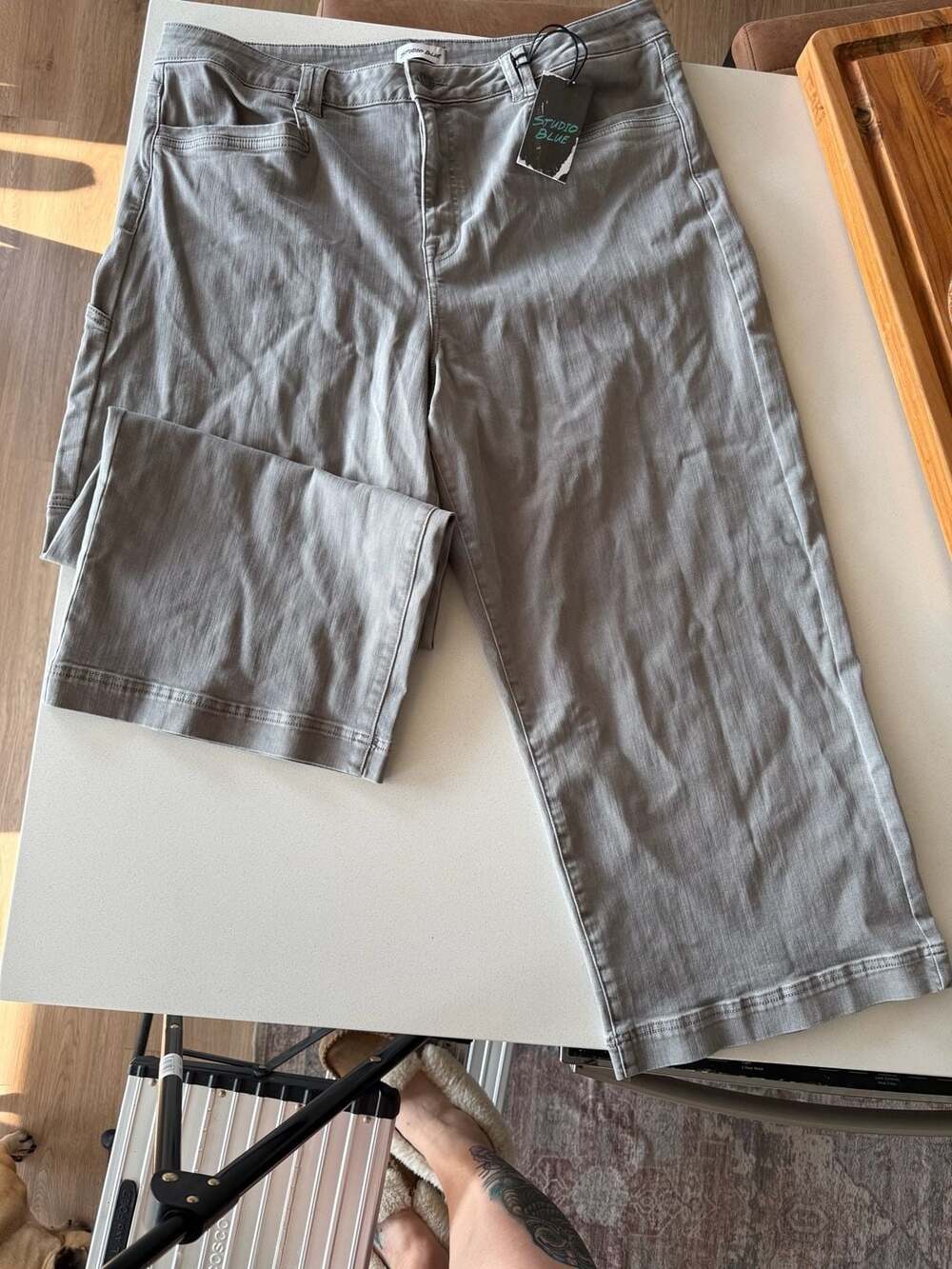 Studio Blue Plus Size 18W Gray Stretch Denim Pants Style ESB017571LLI-PBLGY